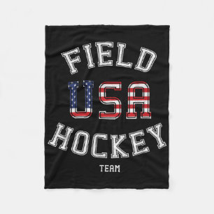 American Flag USA Field Hockey Player Geschenk T - Fleecedecke