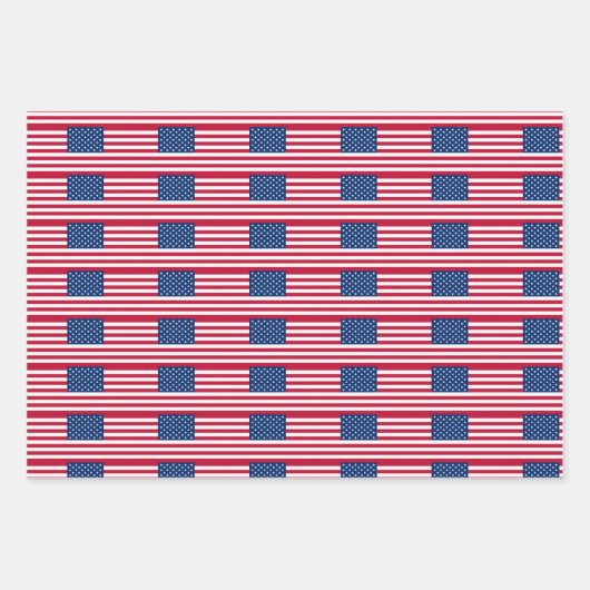 American Flag USA Geschenkpapier Set (Vorderseite)