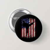 American Flag Usa High Kick Karate Silhouette Part Button (Vorne & Hinten)