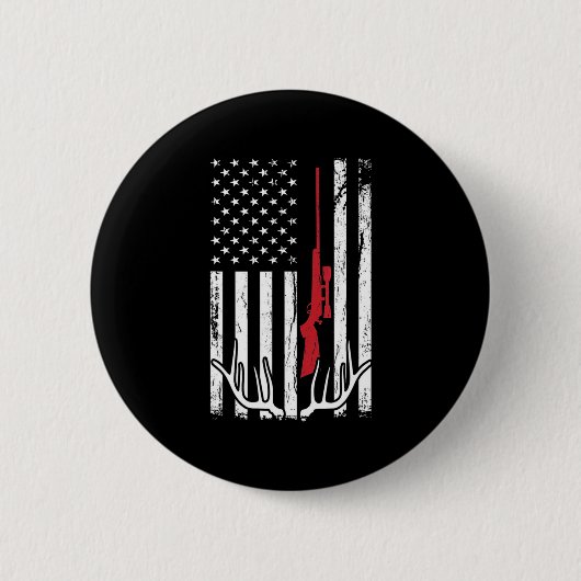 American Flag USA Hunter Hunt Fun Junting Apparel Button (Vorderseite)