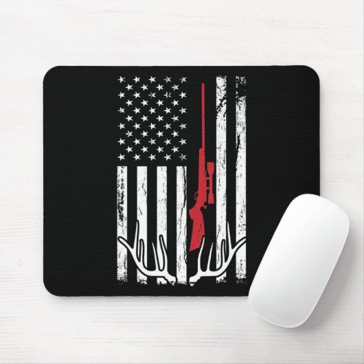 American Flag USA Hunter Hunt Fun Junting Apparel Mousepad (Mit Mouse)