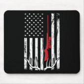 American Flag USA Hunter Hunt Fun Junting Apparel Mousepad (Vorne)
