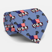 American Flag USA Lacrosse Krawatte (Gerollt)