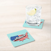 American Flag/USA Map Untersetzer Set (Vor Ort)