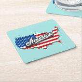 American Flag/USA Map Untersetzer Set (angewinkelt)