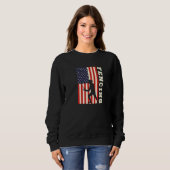 American Flag USA Patriotic Fencing Fencing Coach Sweatshirt (Vorne ganz)