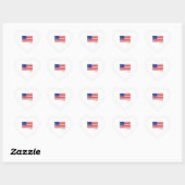 American Flag USA Patriotic Red White Blue Liebe Herz-Aufkleber (Blatt)