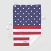 American Flag USA Patriotic Stars Name Golfhandtuch (Insitu)