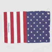 American Flag USA Patriotic Stars Name Golfhandtuch (Horizontal)