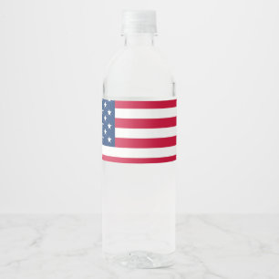 American Flag USA Patriotic Water Bottle Label Wasserflaschenetikett