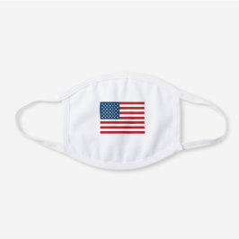 American Flag USA Patriotic Weiße Baumwoll Mund-Nasen-Maske