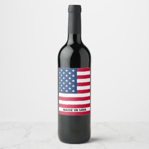 American Flag USA Patriotic Wine Bottle Labels Weinetikett
