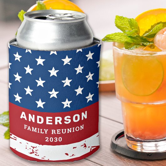American Flag USA Personalisiert Patriotic Family Dosenkühler