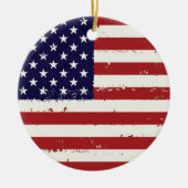 American Flag USA Personalisiert Patriotic Keramik Ornament (Vorne)