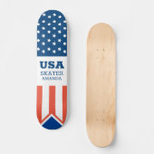 American Flag USA Personalisiert Patriotic Skateboard (Vorderseite)