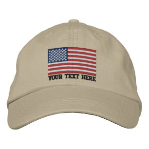 American Flag USA Personalize it! Große Stickerei Bestickte Kappe