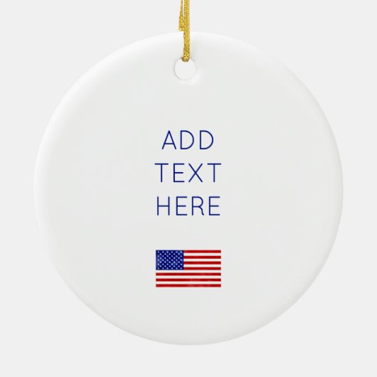 American Flag USA Red White Blue Patriotic Custom Keramik Ornament (Hinten)