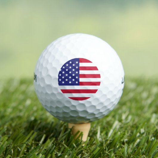 American Flag USA Red White Blue Patriotic Golfball (Insitu T-Shirt)