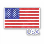 American Flag USA Red White Blue Stars Streifen Aufkleber (Vorderseite)