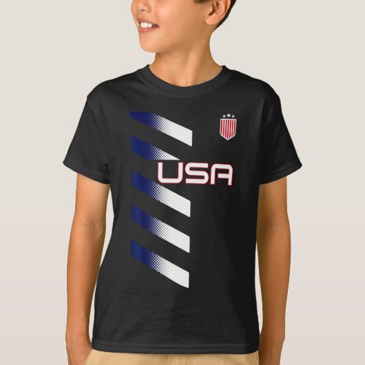 American Flag Usa Soccer Stars And Stripes Patch  T-Shirt (Vorderseite)