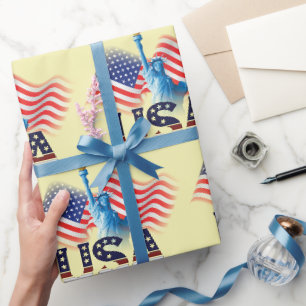 American Flag USA Statue of Liberty, 4. Juli Geschenkpapier