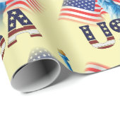 American Flag USA Statue of Liberty, 4. Juli Geschenkpapier (Rolleneckpunkt)
