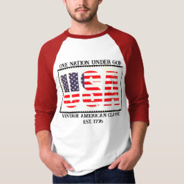 American Flag USA Vintag Men's Jersey T - Shirt