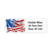 American Flag USA Watercolor 4. Juli