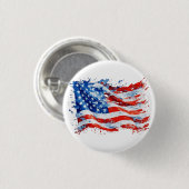 American Flag USA Watercolor 4. Juli Button (Vorne & Hinten)