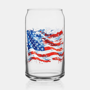 American Flag USA Watercolor 4. Juli Dosenglas
