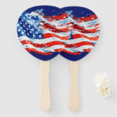 American Flag USA Watercolor 4. Juli Fächer (Vorne und Hinten)