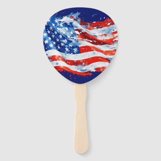 American Flag USA Watercolor 4. Juli Fächer (Vorderseite)