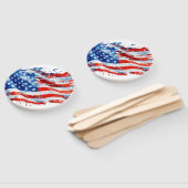 American Flag USA Watercolor 4. Juli Fächer (Non-assembled)