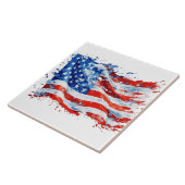 American Flag USA Watercolor 4. Juli Fliese (Seite)