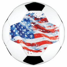 American Flag USA Watercolor 4. Juli Fußball