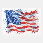 American Flag USA Watercolor 4. Juli Geschenkpapier Set (Vorderseite 2)