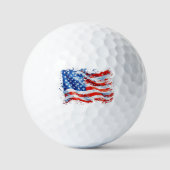 American Flag USA Watercolor 4. Juli Golfball (Vorderseite)