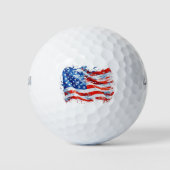 American Flag USA Watercolor 4. Juli Golfball (Vorderseite)