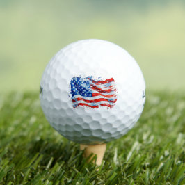 American Flag USA Watercolor 4. Juli Golfball