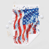 American Flag USA Watercolor 4. Juli Golfhandtuch (Insitu)