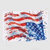 American Flag USA Watercolor 4. Juli Golfhandtuch (Horizontal)