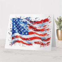 American Flag USA Watercolor 4. Juli