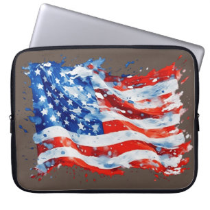 American Flag USA Watercolor 4. Juli Laptopschutzhülle