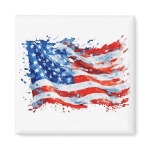 American Flag USA Watercolor 4. Juli