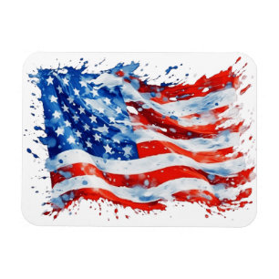 American Flag USA Watercolor 4. Juli Magnet