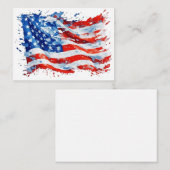 American Flag USA Watercolor 4. Juli Mitteilungskarte (Vorne/Hinten)