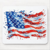 American Flag USA Watercolor 4. Juli Mousepad (Vorne)