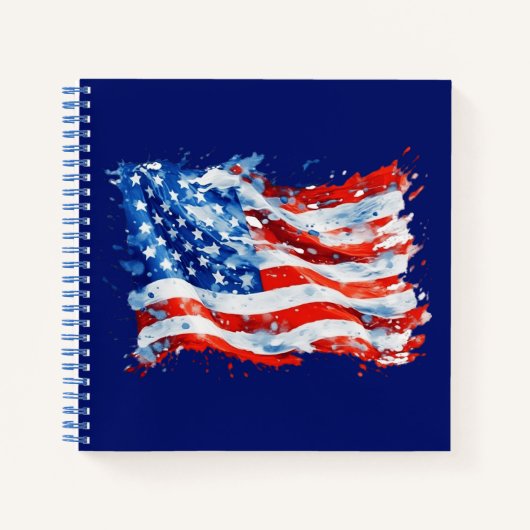 American Flag USA Watercolor 4. Juli Notizblock (Vorderseite)