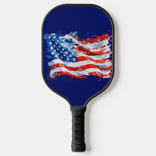 American Flag USA Watercolor 4. Juli Pickleball Schläger (Vorderseite)