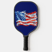 American Flag USA Watercolor 4. Juli Pickleball Schläger (Rückseite)